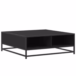 vidaXL Coffee Table Hallway Tea End Table Side Table Engineered Wood and Metal - black, 80 x 80 x 30 cm - Additional view 6