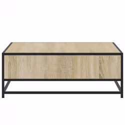 vidaXL Coffee Table Hallway Tea End Table Side Table Engineered Wood and Metal - sonoma oak, 80 x 80 x 30 cm - Additional view 5