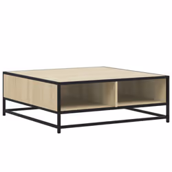 vidaXL Coffee Table Hallway Tea End Table Side Table Engineered Wood and Metal - sonoma oak, 80 x 80 x 30 cm - Additional view 6