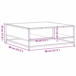 vidaXL Coffee Table Hallway Tea End Table Side Table Engineered Wood and Metal - sonoma oak, 80 x 80 x 30 cm - Additional view 9