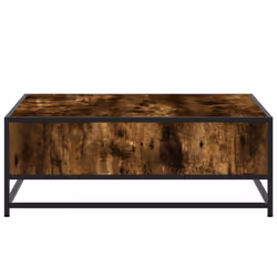 vidaXL Coffee Table Hallway Tea End Table Side Table Engineered Wood and Metal - smoked oak, 80 x 80 x 30 cm - Additional view 5
