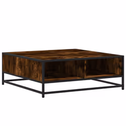 vidaXL Coffee Table Hallway Tea End Table Side Table Engineered Wood and Metal - smoked oak, 80 x 80 x 30 cm - Additional view 6
