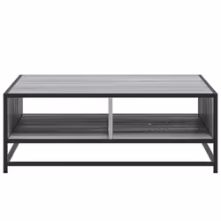 vidaXL Coffee Table Hallway Tea End Table Side Table Engineered Wood and Metal - grey sonoma, 80 x 80 x 30 cm - Additional view 4