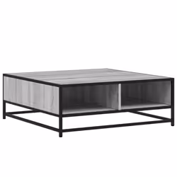 vidaXL Coffee Table Hallway Tea End Table Side Table Engineered Wood and Metal - grey sonoma, 80 x 80 x 30 cm - Additional view 6