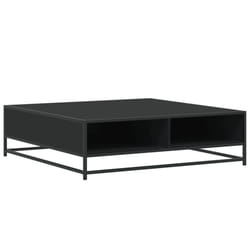 vidaXL Coffee Table Hallway Tea End Table Side Table Engineered Wood and Metal - black, 100 x 100 x 30 cm