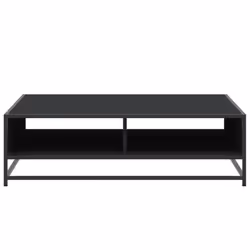 vidaXL Coffee Table Hallway Tea End Table Side Table Engineered Wood and Metal - black, 100 x 100 x 30 cm - Additional view 4