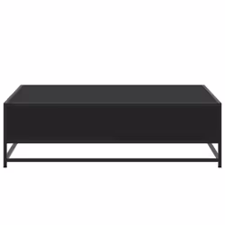 vidaXL Coffee Table Hallway Tea End Table Side Table Engineered Wood and Metal - black, 100 x 100 x 30 cm - Additional view 5