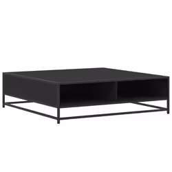 vidaXL Coffee Table Hallway Tea End Table Side Table Engineered Wood and Metal - black, 100 x 100 x 30 cm - Additional view 6