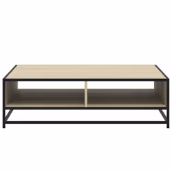 vidaXL Coffee Table Hallway Tea End Table Side Table Engineered Wood and Metal - sonoma oak, 100 x 100 x 30 cm - Additional view 4