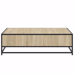 vidaXL Coffee Table Hallway Tea End Table Side Table Engineered Wood and Metal - sonoma oak, 100 x 100 x 30 cm - Additional view 5