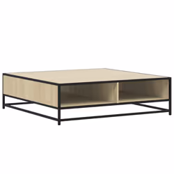 vidaXL Coffee Table Hallway Tea End Table Side Table Engineered Wood and Metal - sonoma oak, 100 x 100 x 30 cm - Additional view 6