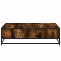 vidaXL Coffee Table Hallway Tea End Table Side Table Engineered Wood and Metal - smoked oak, 100 x 100 x 30 cm - Additional view 5