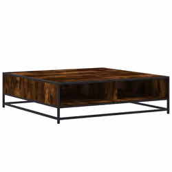 vidaXL Coffee Table Hallway Tea End Table Side Table Engineered Wood and Metal - smoked oak, 100 x 100 x 30 cm - Additional view 6