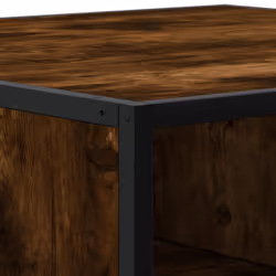 vidaXL Coffee Table Hallway Tea End Table Side Table Engineered Wood and Metal - smoked oak, 100 x 100 x 30 cm - Additional view 7