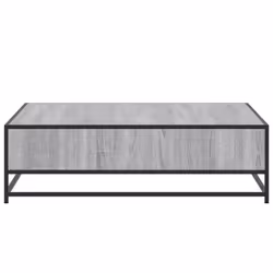 vidaXL Coffee Table Hallway Tea End Table Side Table Engineered Wood and Metal - grey sonoma, 100 x 100 x 30 cm - Additional view 5
