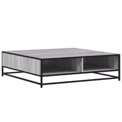vidaXL Coffee Table Hallway Tea End Table Side Table Engineered Wood and Metal - grey sonoma, 100 x 100 x 30 cm - Additional view 6