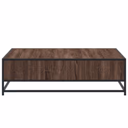 vidaXL Coffee Table Hallway Tea End Table Side Table Engineered Wood and Metal - brown oak, 100 x 100 x 30 cm - Additional view 5