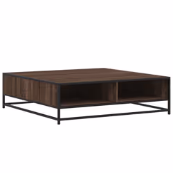 vidaXL Coffee Table Hallway Tea End Table Side Table Engineered Wood and Metal - brown oak, 100 x 100 x 30 cm - Additional view 6