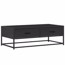 vidaXL Coffee Table End Table Side Table Brown Oak Engineered Wood and Metal - black