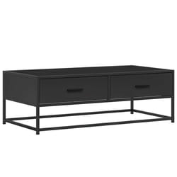 vidaXL Coffee Table End Table Side Table Brown Oak Engineered Wood and Metal - black