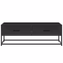 vidaXL Coffee Table End Table Side Table Brown Oak Engineered Wood and Metal - black - Additional view 4