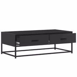 vidaXL Coffee Table End Table Side Table Brown Oak Engineered Wood and Metal - black - Additional view 7