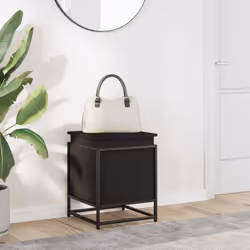 vidaXL Storage Box with Lid Toy Box Blanket Box Chest Black Engineered Wood - Additional view 2