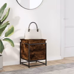 vidaXL Storage Box with Lid Toy Box Blanket Box Smoked Oak Engineered Wood