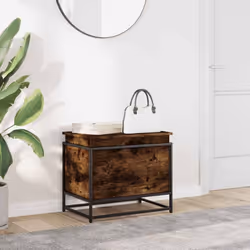 vidaXL Storage Box with Lid Toy Box Blanket Box Smoked Oak Engineered Wood