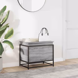vidaXL Storage Box with Lid Toy Box Blanket Box Grey Sonoma Engineered Wood
