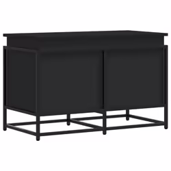 vidaXL Storage Box with Lid Toy Box Blanket Box Chest Black Engineered Wood - Additional view 5