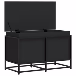 vidaXL Storage Box with Lid Toy Box Blanket Box Chest Black Engineered Wood - Additional view 6