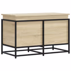 vidaXL Storage Box with Lid Toy Box Blanket Box Sonoma Oak Engineered Wood