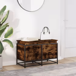 vidaXL Storage Box with Lid Toy Box Blanket Box Smoked Oak Engineered Wood - Additional view 2