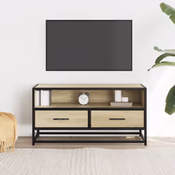vidaXL TV Cabinet TV Stand Media TV Unit Engineered Wood and Metal - sonoma oak - Additional view 2