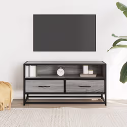 vidaXL TV Cabinet TV Stand Media TV Unit Engineered Wood and Metal - grey sonoma - Additional view 2