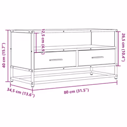 vidaXL TV Cabinet TV Stand Media TV Unit Engineered Wood and Metal - grey sonoma - Additional view 9