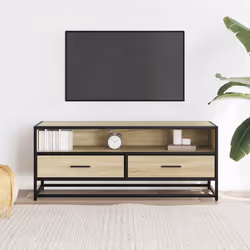 vidaXL TV Cabinet TV Stand Media TV Unit Sonoma Oak Engineered Wood and Metal - Additional view 2