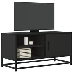 vidaXL TV Cabinet TV Stand Media Unit TV Unit Black Engineered Wood and Metal