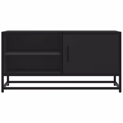 vidaXL TV Cabinet TV Stand Media Unit TV Unit Black Engineered Wood and Metal