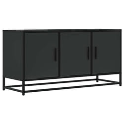 vidaXL TV Cabinet TV Stand Media TV Unit Engineered Wood and Metal - black
