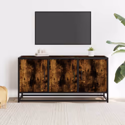 vidaXL TV Cabinet TV Stand Media TV Unit Engineered Wood and Metal - smoked oak - Additional view 2