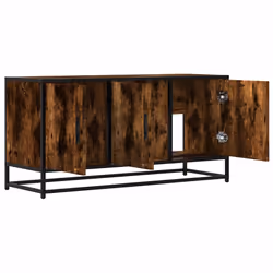 vidaXL TV Cabinet TV Stand Media TV Unit Engineered Wood and Metal - smoked oak - Additional view 6