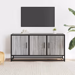 vidaXL TV Cabinet TV Stand Media TV Unit Engineered Wood and Metal - grey sonoma - Additional view 2