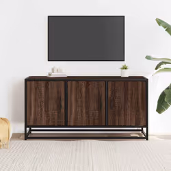 vidaXL TV Cabinet TV Stand Media TV Unit Engineered Wood and Metal - brown oak - Additional view 2