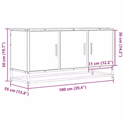 vidaXL TV Cabinet TV Stand Media TV Unit Engineered Wood and Metal - brown oak - Additional view 9