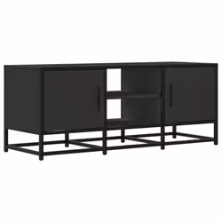 vidaXL TV Cabinet TV Stand Media TV Unit Engineered Wood and Metal - black