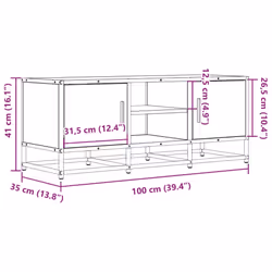 vidaXL TV Cabinet TV Stand Media TV Unit Engineered Wood and Metal - black