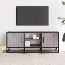 vidaXL TV Cabinet TV Stand Media TV Unit Engineered Wood and Metal - grey sonoma - Additional view 2