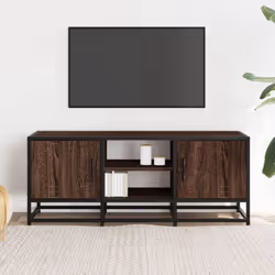 vidaXL TV Cabinet TV Stand Media TV Unit Engineered Wood and Metal - brown oak - Additional view 2